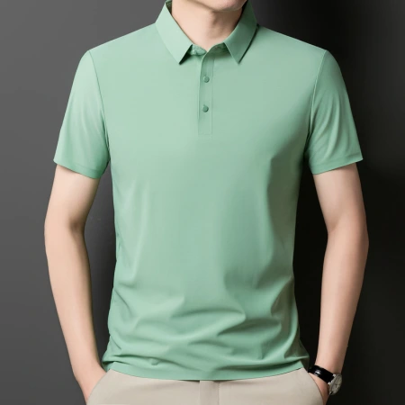 Summer new men's casual short-sleeved golf seamless polo shirt, ice silk lapel T-shirt, sports sweat-wicking T-shirt, breathable Summer new men's casual short-sleeved golf seamless polo shirt, ice silk lapel T-shirt, sports sweat-wicking T-shirt, breathable